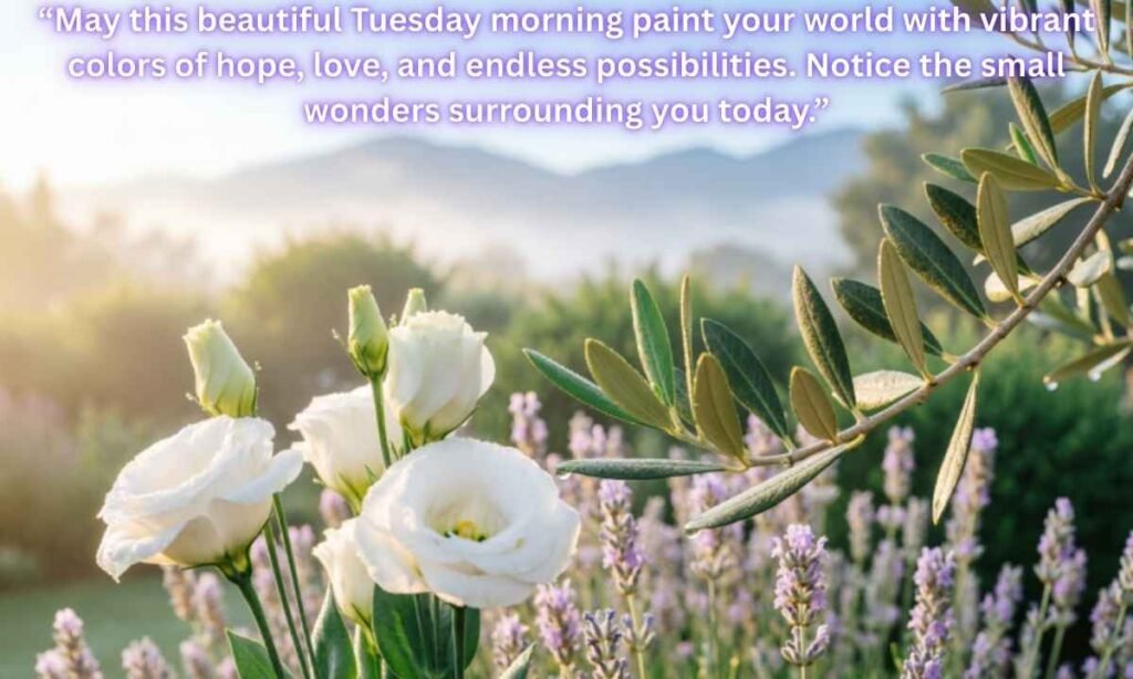 Beautiful Good Morning Tuesday Blessings:
"May this beautiful Tuesday morning paint your world with vibrant colors of hope, love, and endless possibilities. Notice the small wonders surrounding you today."