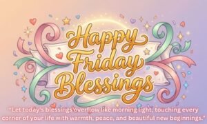 Happy Friday Blessings: Let today's blessings overflow like morning light, touching every corner of your life with warmth, peace, and beautiful new beginnings.
