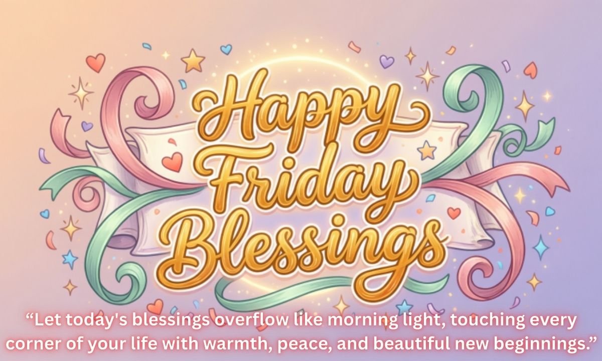 Happy Friday Blessings: Let today's blessings overflow like morning light, touching every corner of your life with warmth, peace, and beautiful new beginnings.