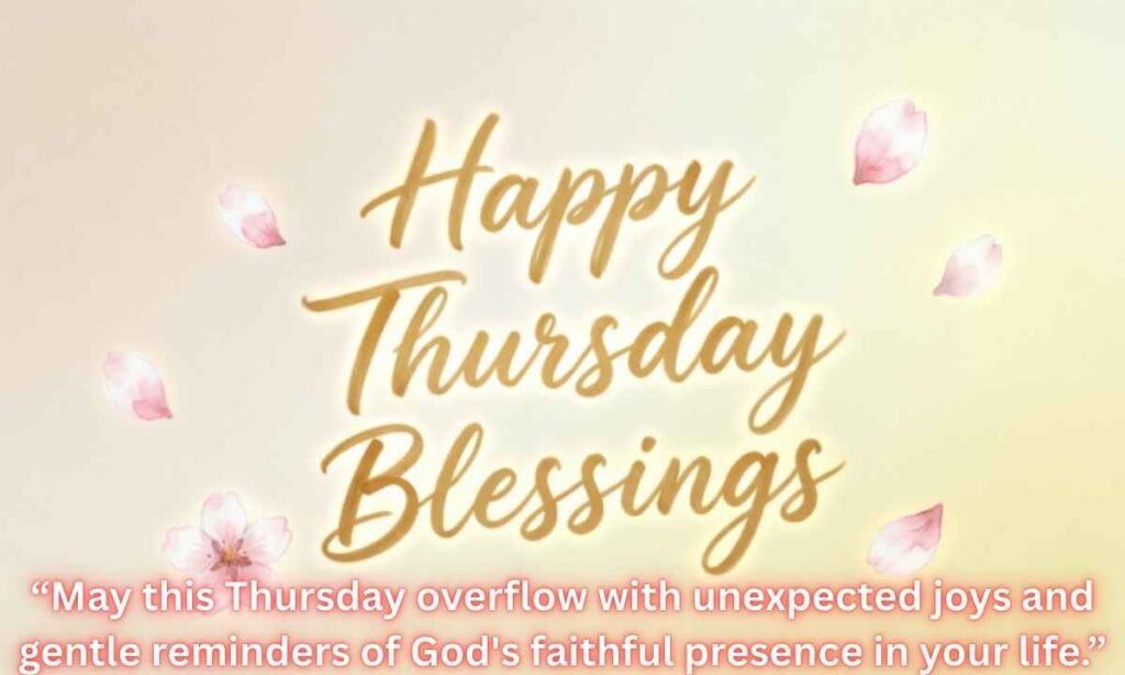 Happy Thursday Blessings Image:
“May this Thursday overflow with unexpected joys and gentle reminders of God's faithful presence in your life.”