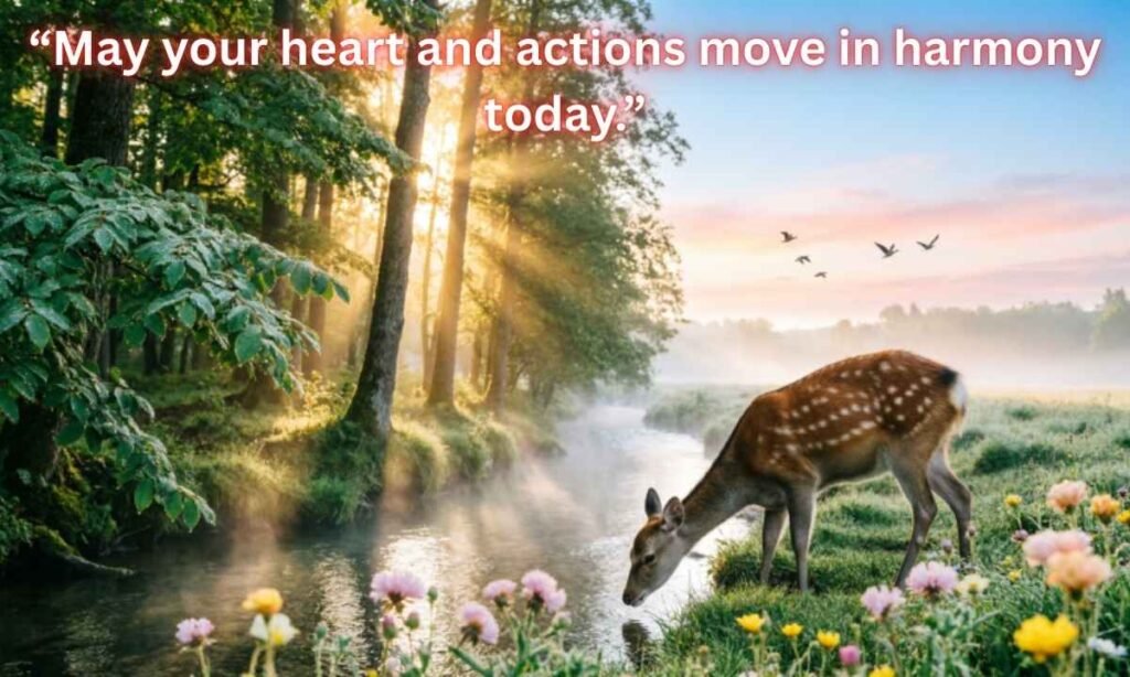 Positive Good Morning Tuesday Blessings and Inner Alignment Image:
“May your heart and actions move in harmony today.”
