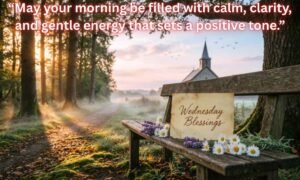 Wednesday Blessings and Prayers Image: “May your morning be filled with calm, clarity, and gentle energy that sets a positive tone.”