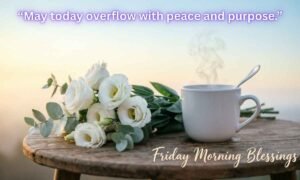Friday Morning Blessings Image: “May today overflow with peace and purpose.”