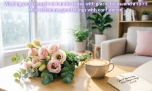 Inspirational Monday Morning Blessings Image: Wishing you strength to handle today with grace, focus, and a spirit that welcomes good things with confidence.