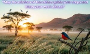 Inspiring African American Spiritual Friday Blessings Image: “May the wisdom of the elders guide your steps and bless your week ahead.”